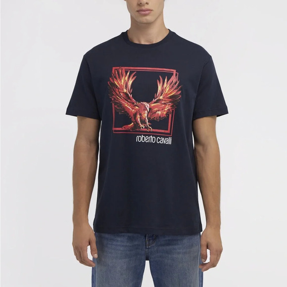 Roberto Cavalli T-shirt with Eagle logo and print size L - Picture 1 of 9